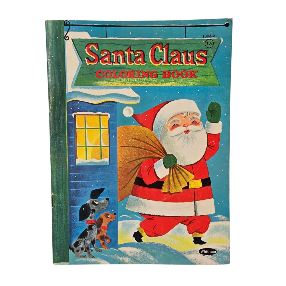 Vintage‎ Santas Claus Coloring Book Whitman Christmas MCM 1953 Rare READ